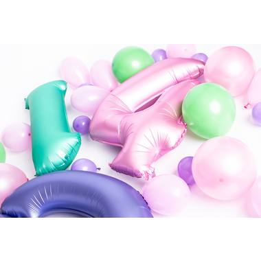 Number balloon matt green